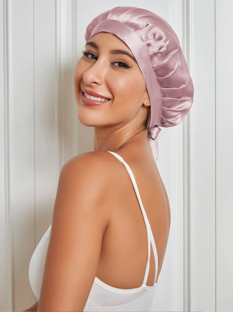 100% Maulbeerseide Anti-Frizz-Schlafhaube zum Haarschutz