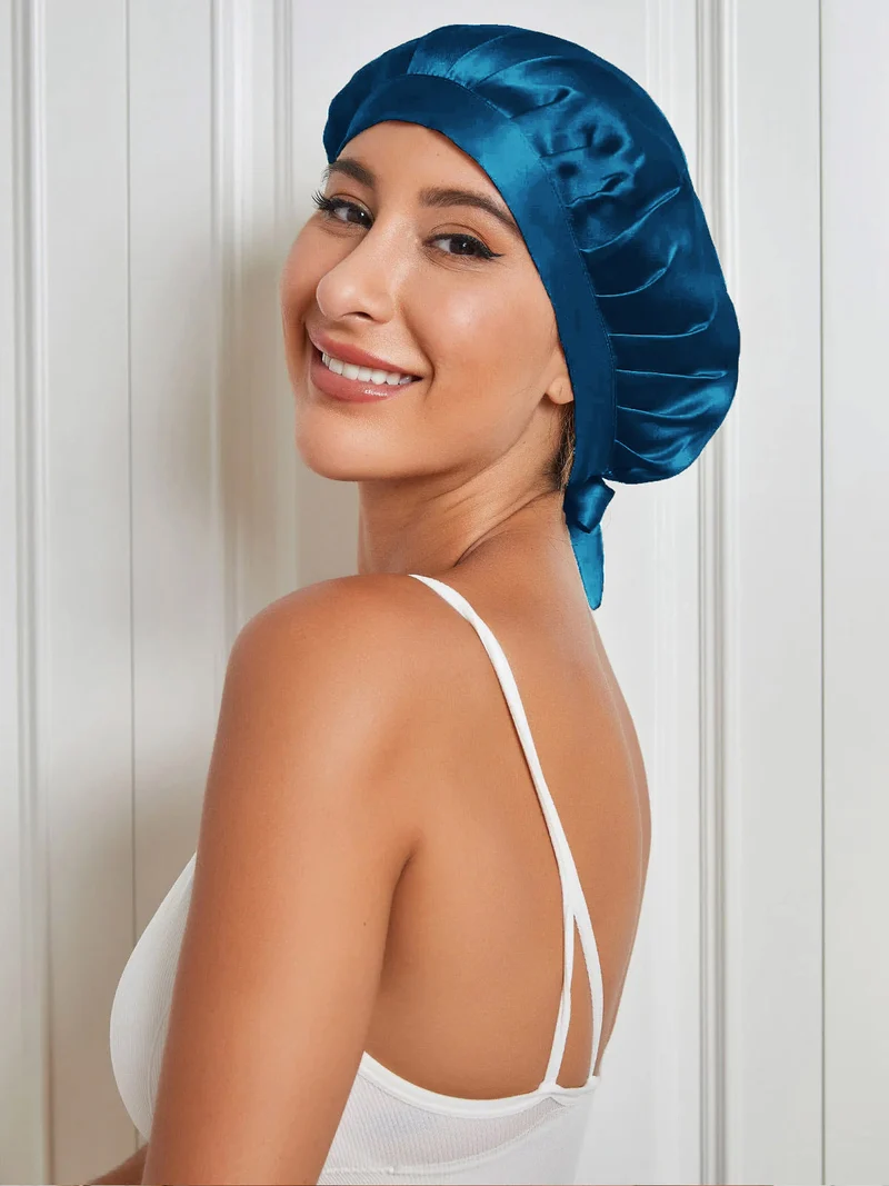 100% Maulbeerseide Anti-Frizz-Schlafhaube zum Haarschutz