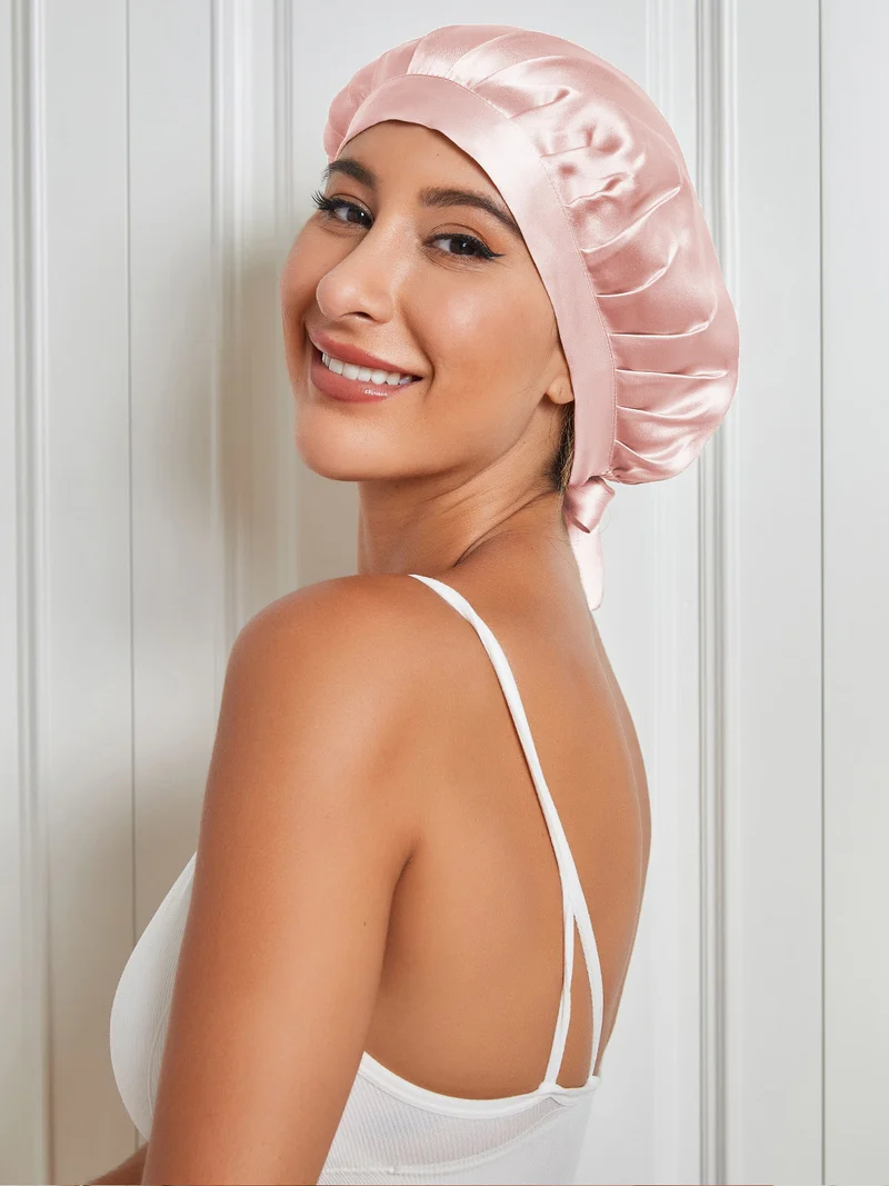 100% Maulbeerseide Anti-Frizz-Schlafhaube zum Haarschutz