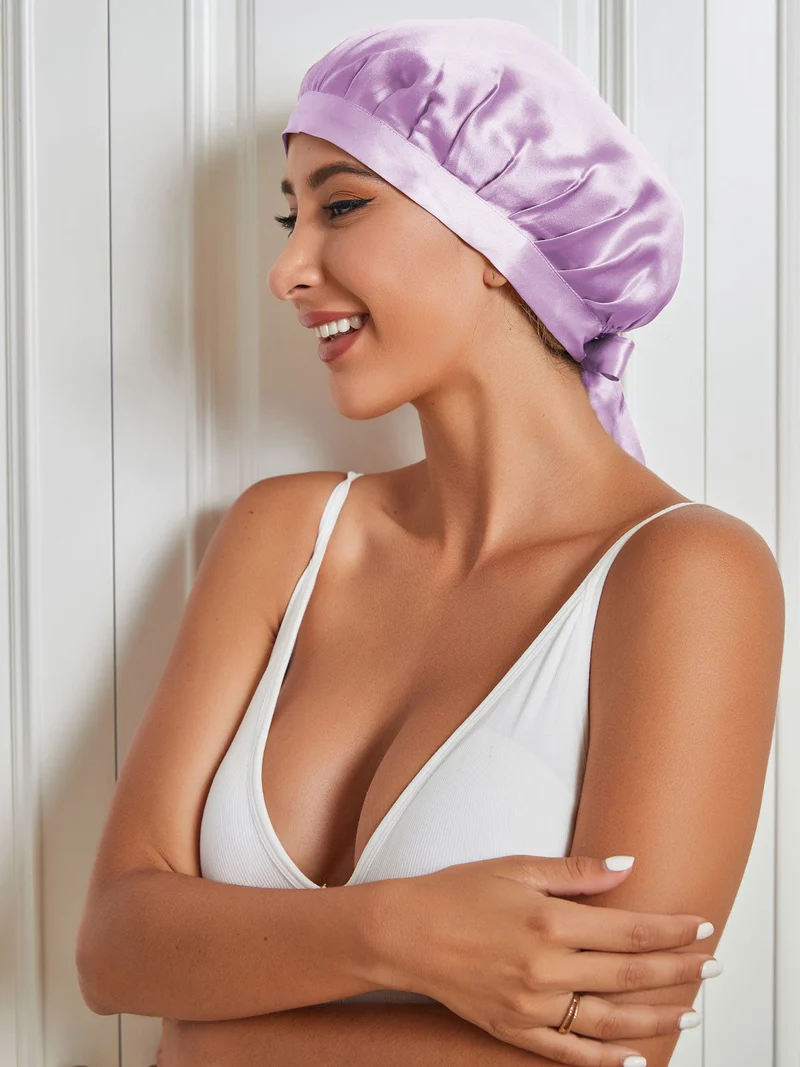 100% Maulbeerseide Anti-Frizz-Schlafhaube zum Haarschutz