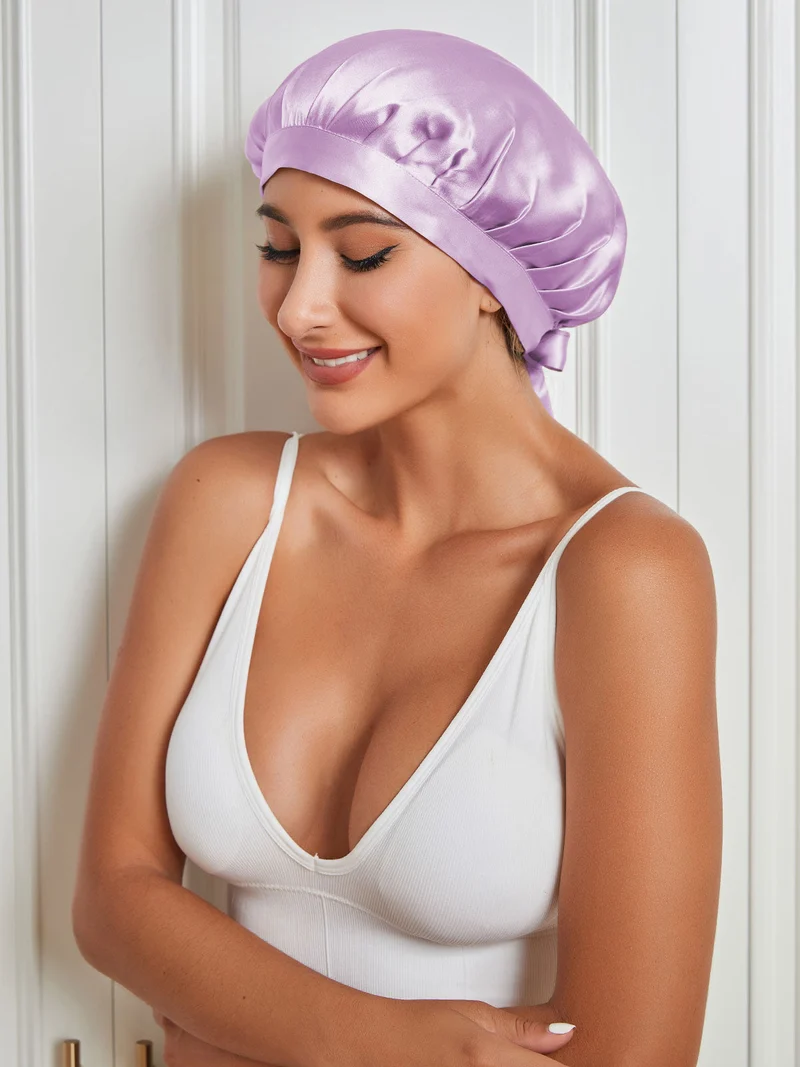 100% Maulbeerseide Anti-Frizz-Schlafhaube zum Haarschutz
