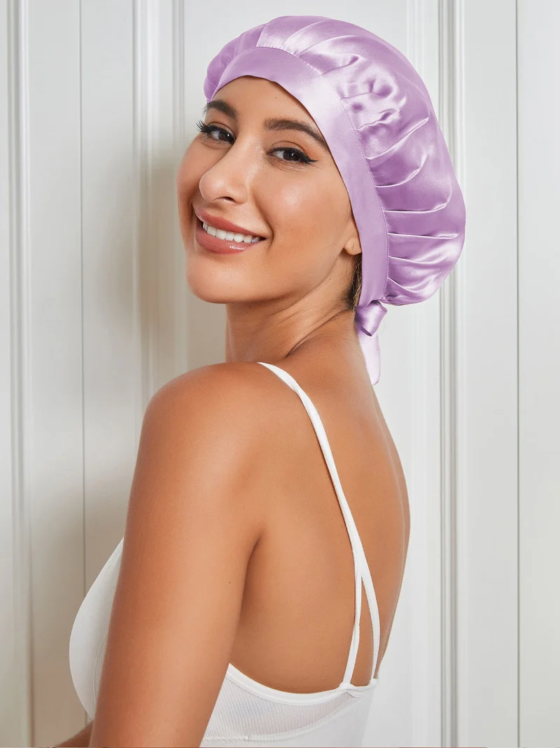 100% Maulbeerseide Anti-Frizz-Schlafhaube zum Haarschutz