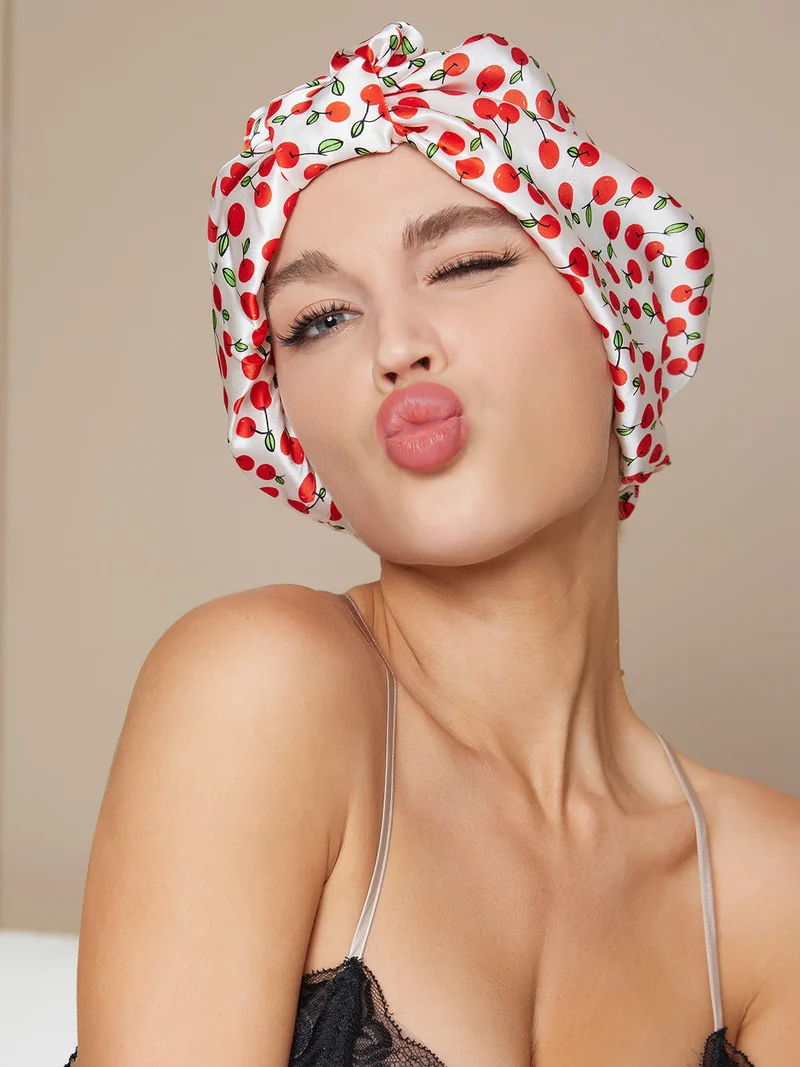 100% Maulbeerseide Nacht-Turban-Schlafhaube