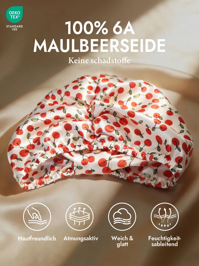 100% Maulbeerseide Nacht-Turban-Schlafhaube