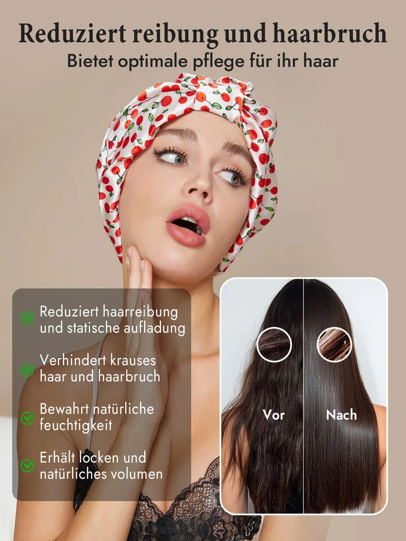 100% Maulbeerseide Nacht-Turban-Schlafhaube