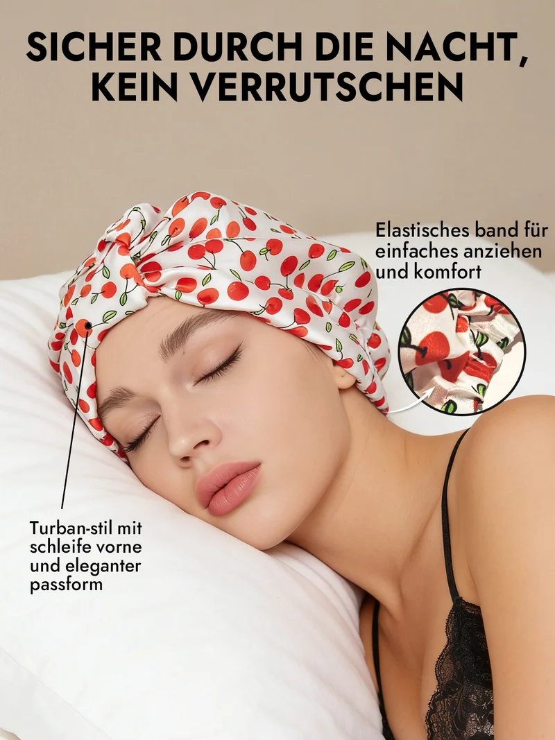 100% Maulbeerseide Nacht-Turban-Schlafhaube
