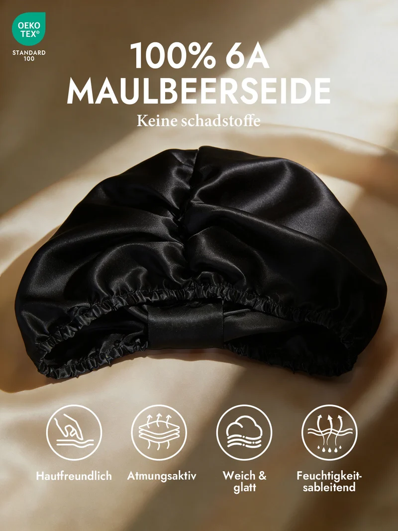100% Maulbeerseide Nacht-Turban-Schlafhaube