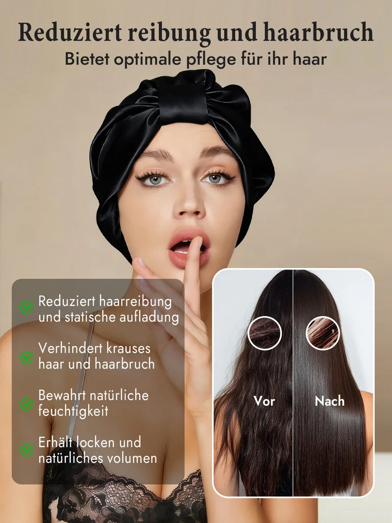 100% Maulbeerseide Nacht-Turban-Schlafhaube