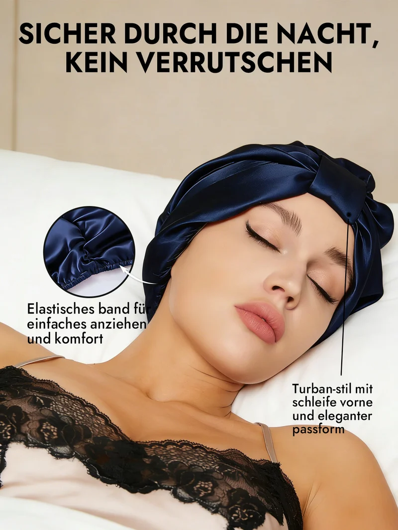100% Maulbeerseide Nacht-Turban-Schlafhaube
