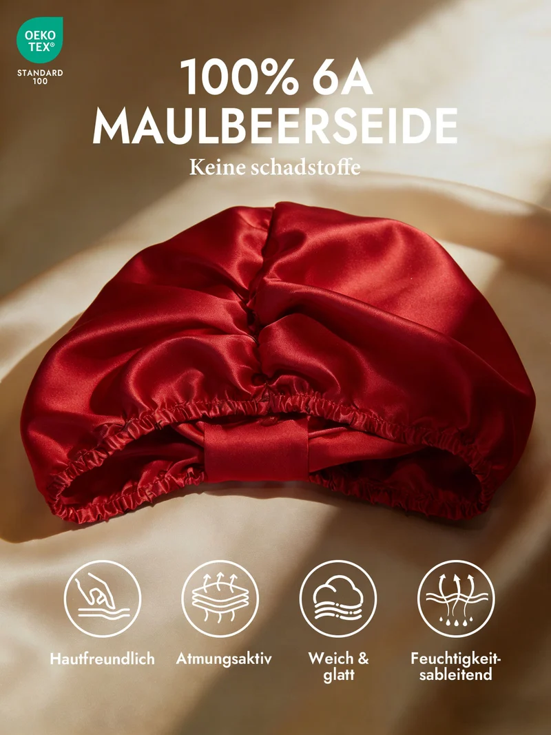 100% Maulbeerseide Nacht-Turban-Schlafhaube