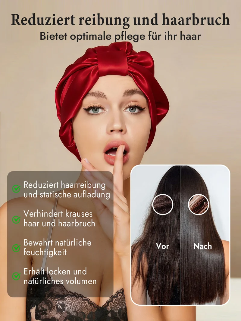 100% Maulbeerseide Nacht-Turban-Schlafhaube