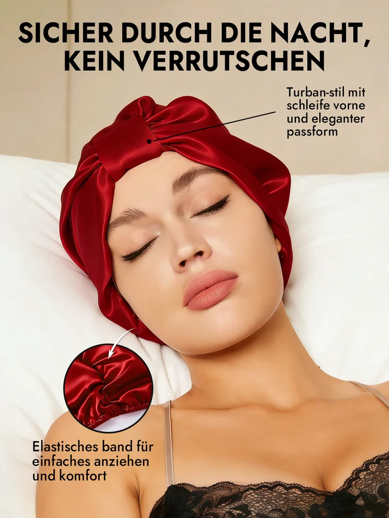 100% Maulbeerseide Nacht-Turban-Schlafhaube