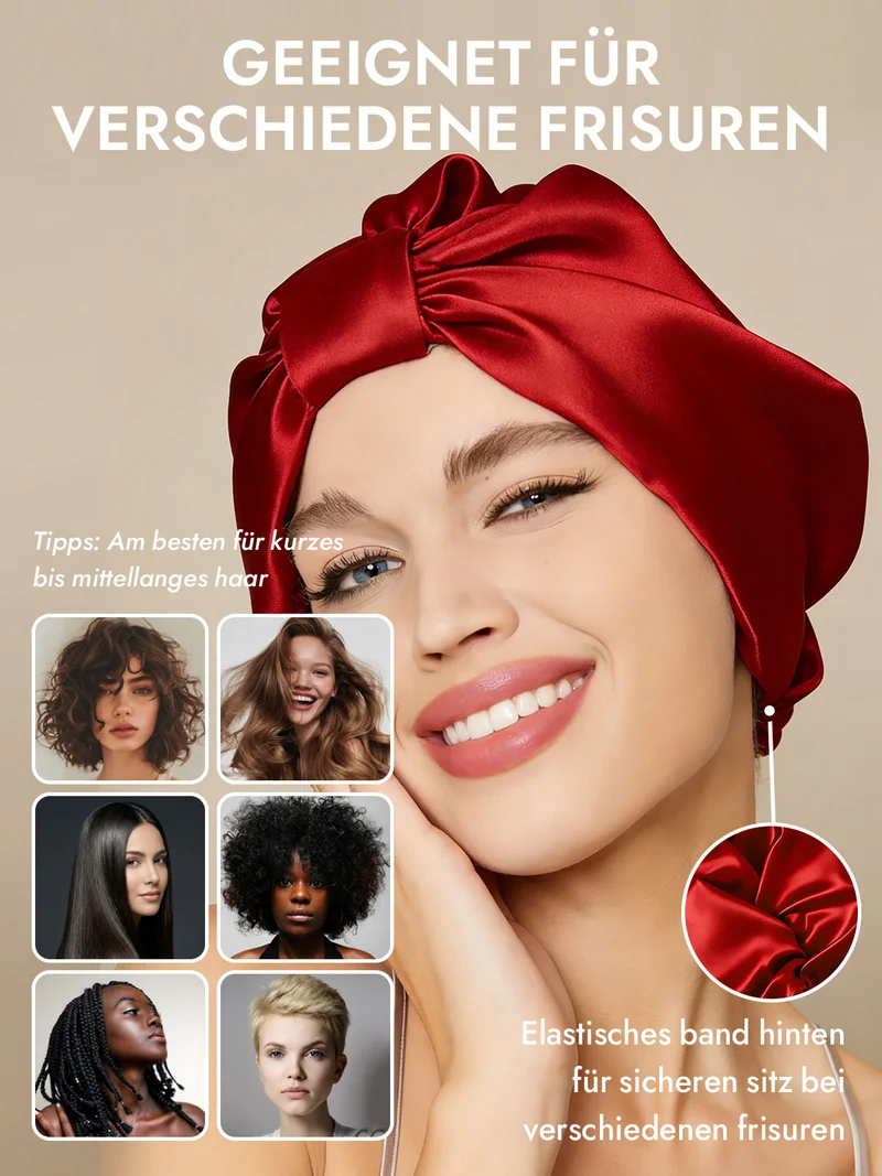100% Maulbeerseide Nacht-Turban-Schlafhaube