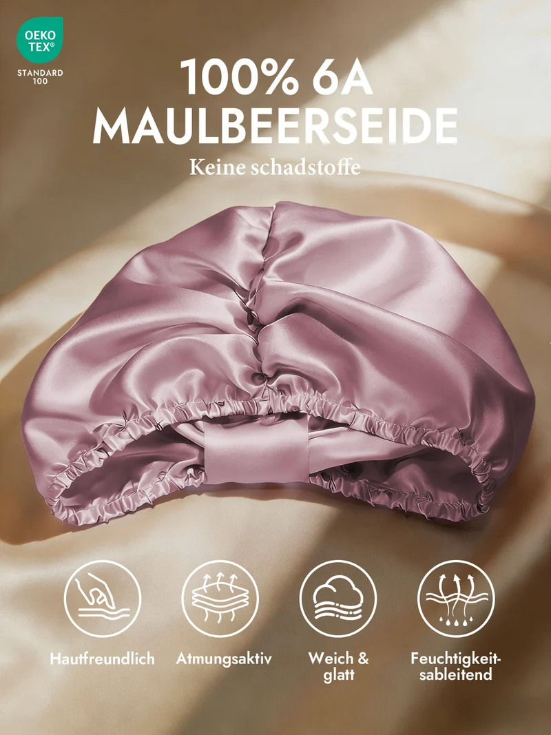 100% Maulbeerseide Nacht-Turban-Schlafhaube