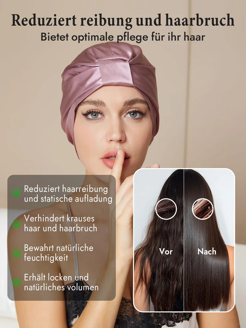 100% Maulbeerseide Nacht-Turban-Schlafhaube
