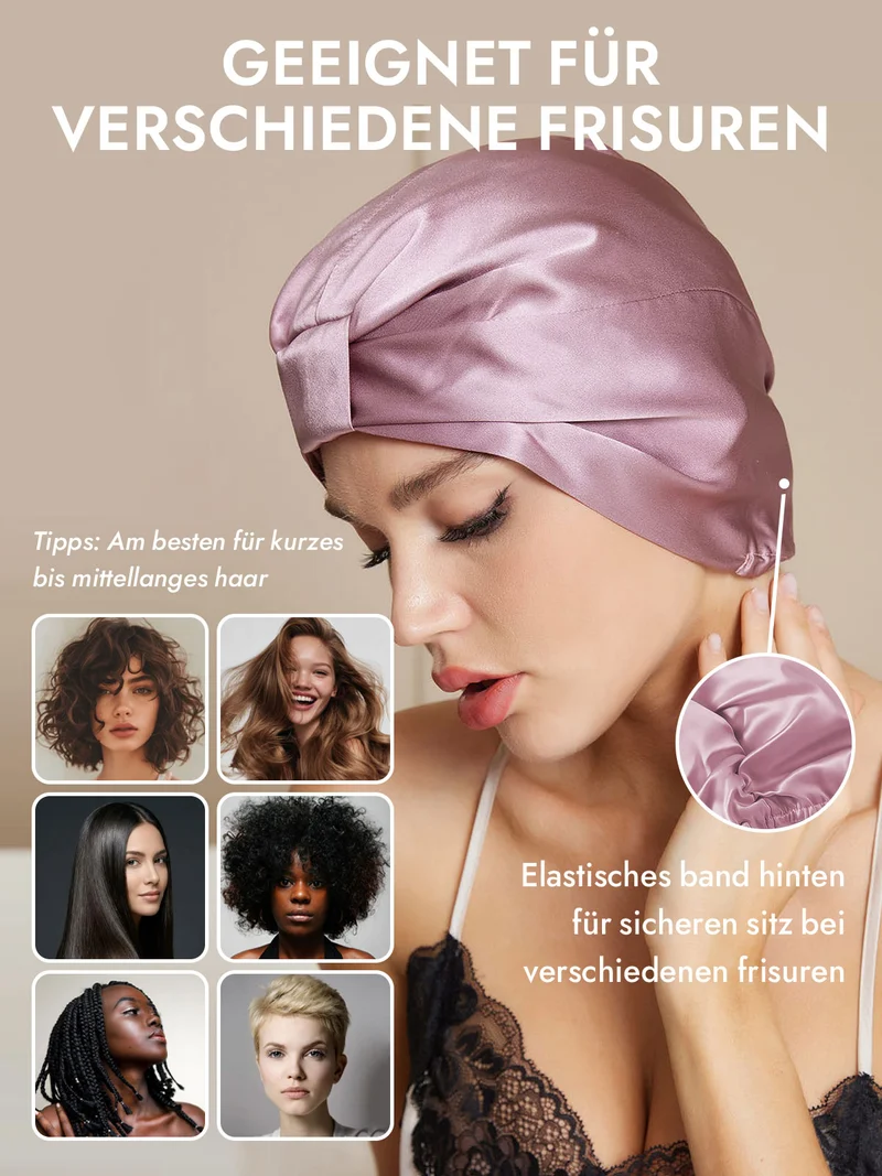 100% Maulbeerseide Nacht-Turban-Schlafhaube