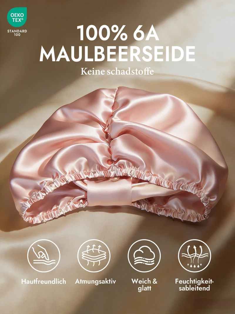 100% Maulbeerseide Nacht-Turban-Schlafhaube