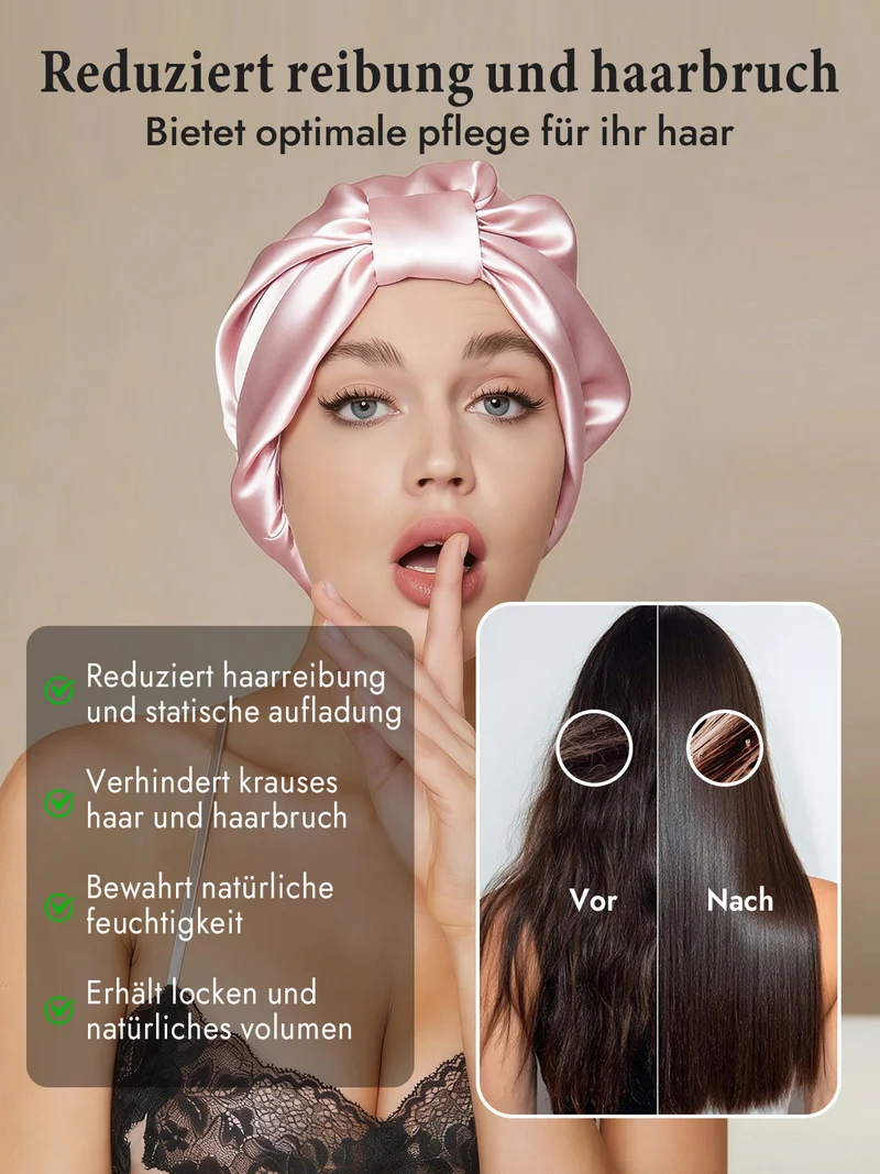 100% Maulbeerseide Nacht-Turban-Schlafhaube