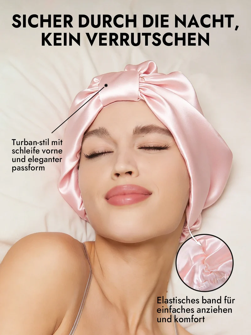 100% Maulbeerseide Nacht-Turban-Schlafhaube