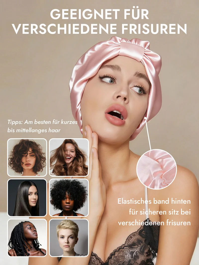 100% Maulbeerseide Nacht-Turban-Schlafhaube