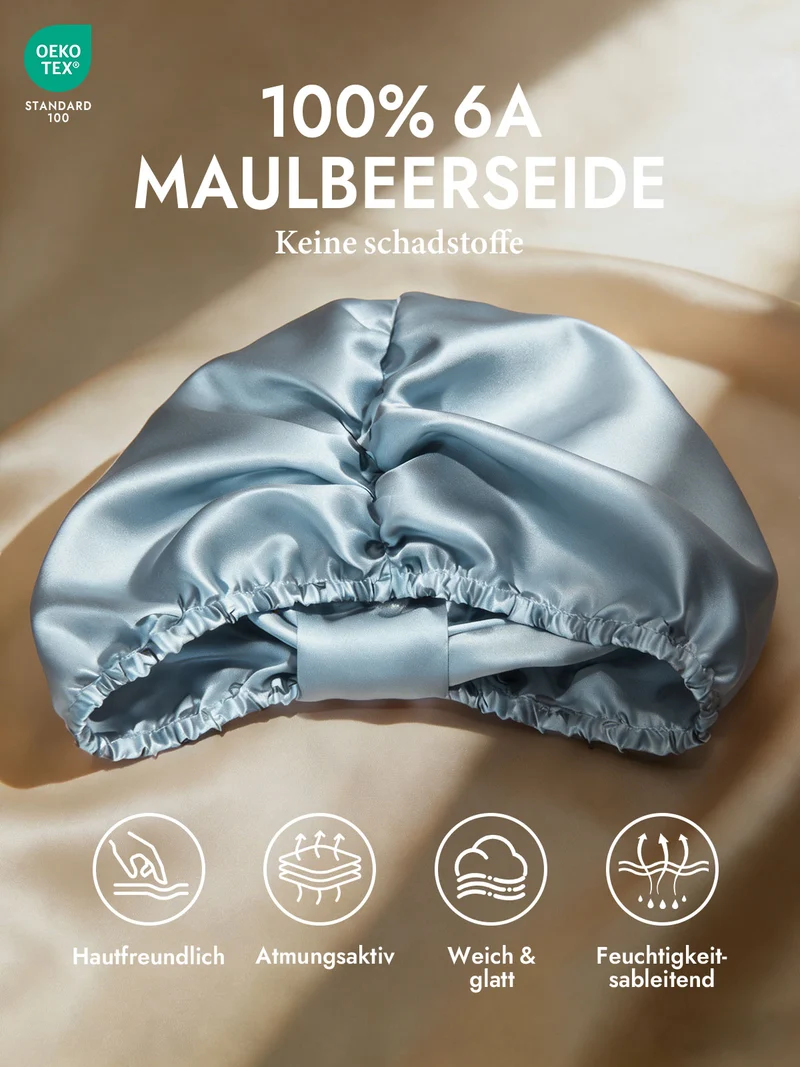 100% Maulbeerseide Nacht-Turban-Schlafhaube