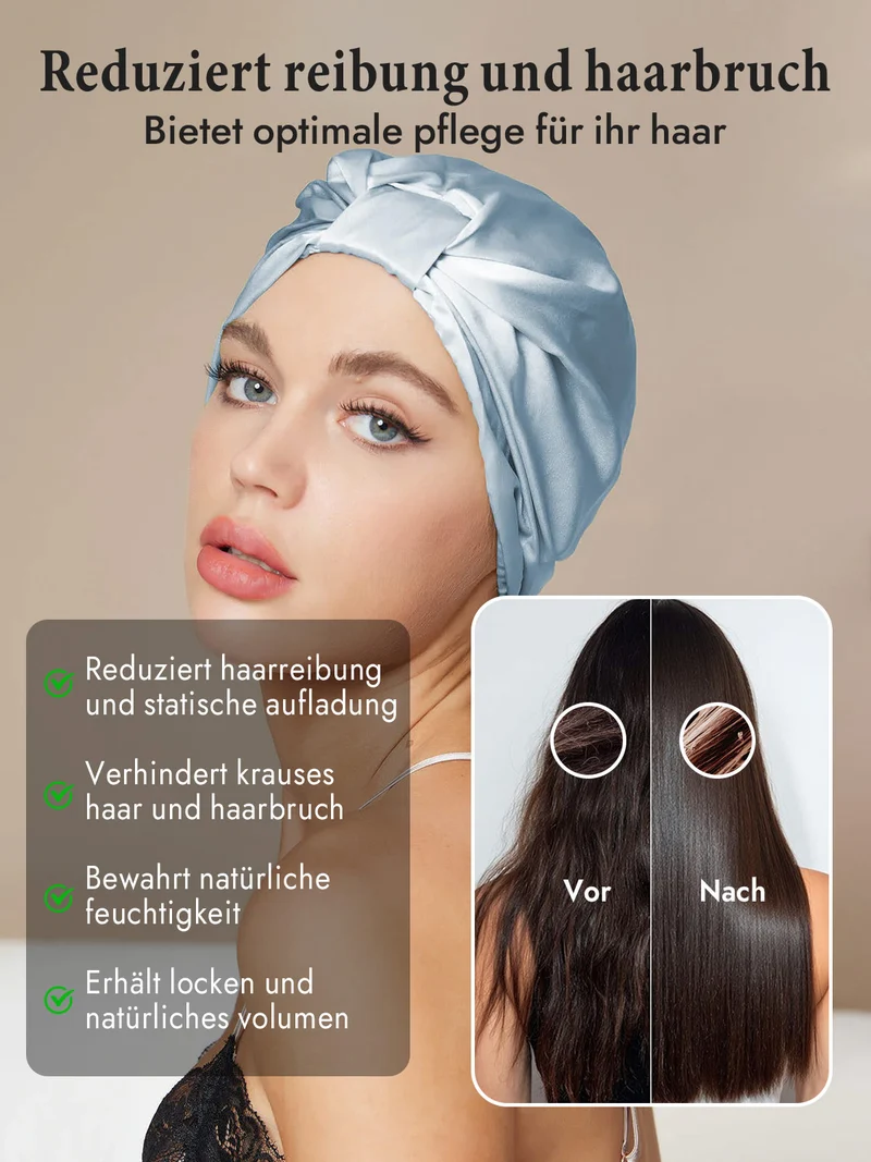 100% Maulbeerseide Nacht-Turban-Schlafhaube