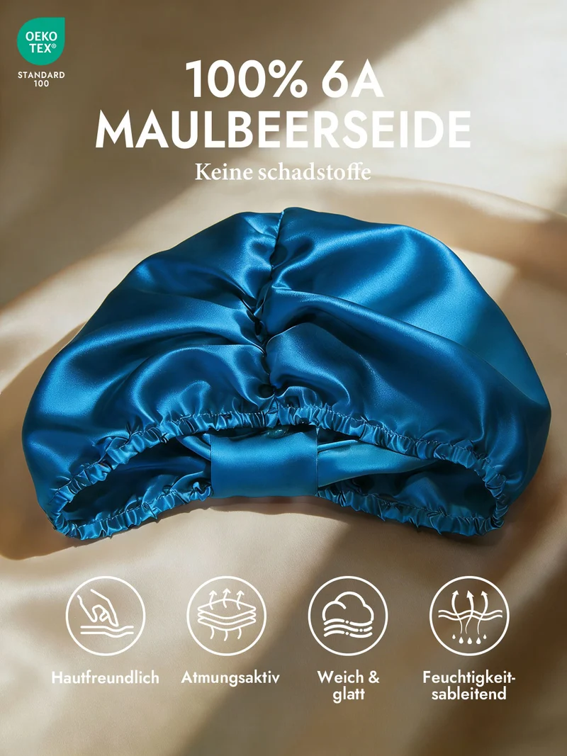 100% Maulbeerseide Nacht-Turban-Schlafhaube