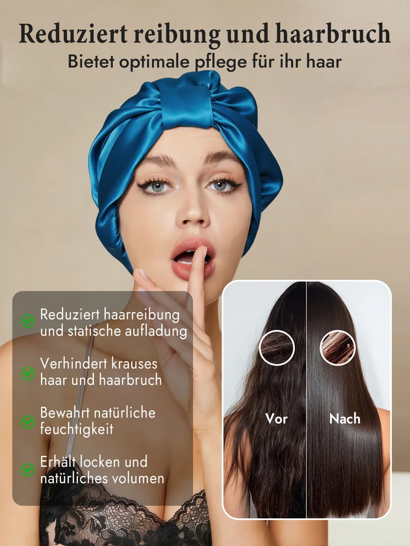 100% Maulbeerseide Nacht-Turban-Schlafhaube