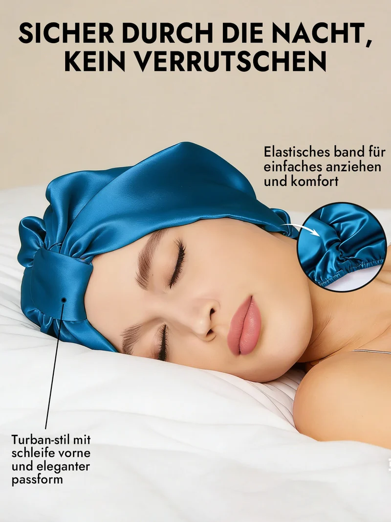 100% Maulbeerseide Nacht-Turban-Schlafhaube