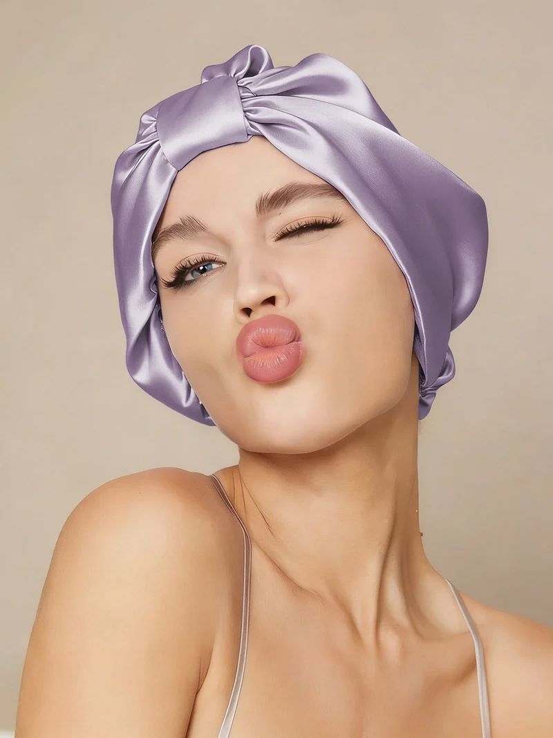 100% Maulbeerseide Nacht-Turban-Schlafhaube