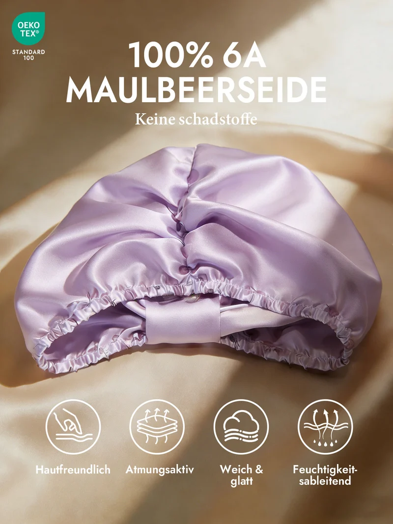 100% Maulbeerseide Nacht-Turban-Schlafhaube