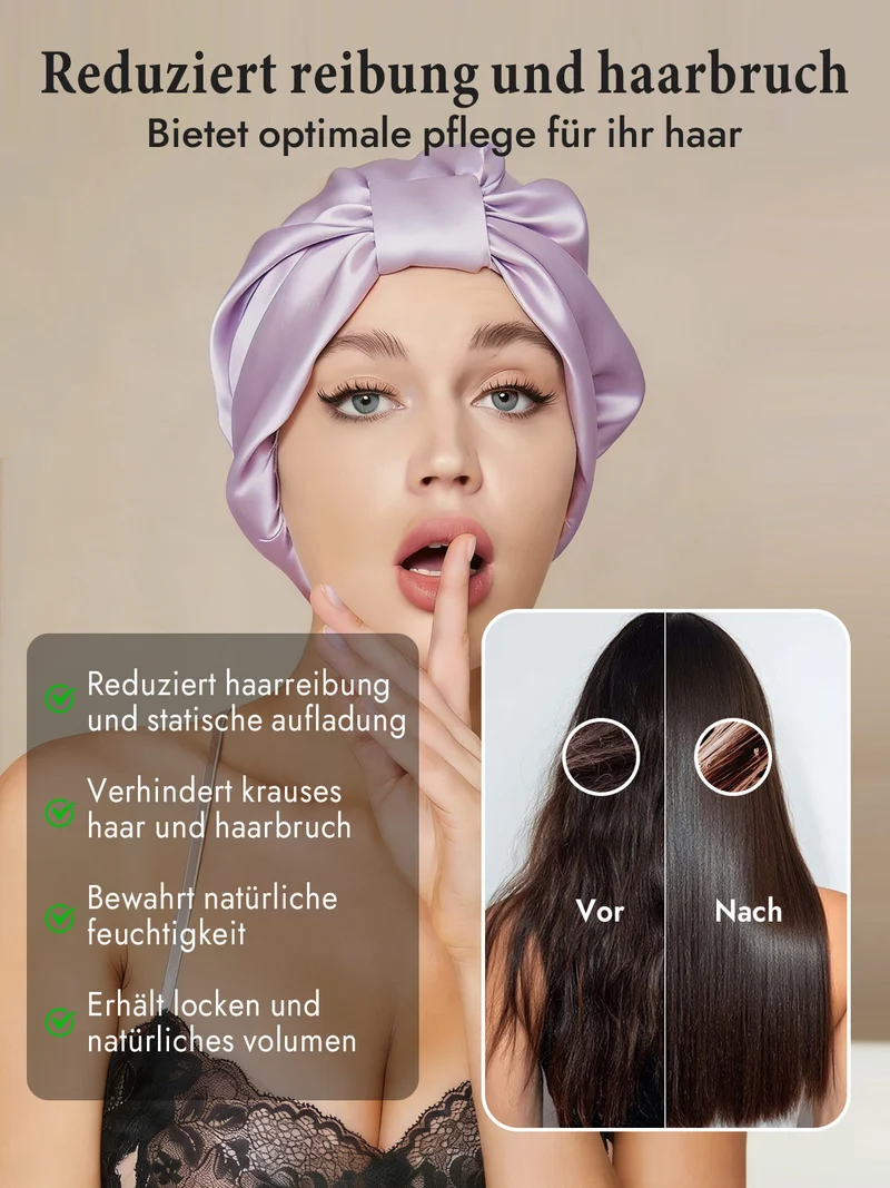 100% Maulbeerseide Nacht-Turban-Schlafhaube