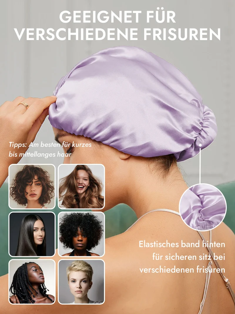 100% Maulbeerseide Nacht-Turban-Schlafhaube