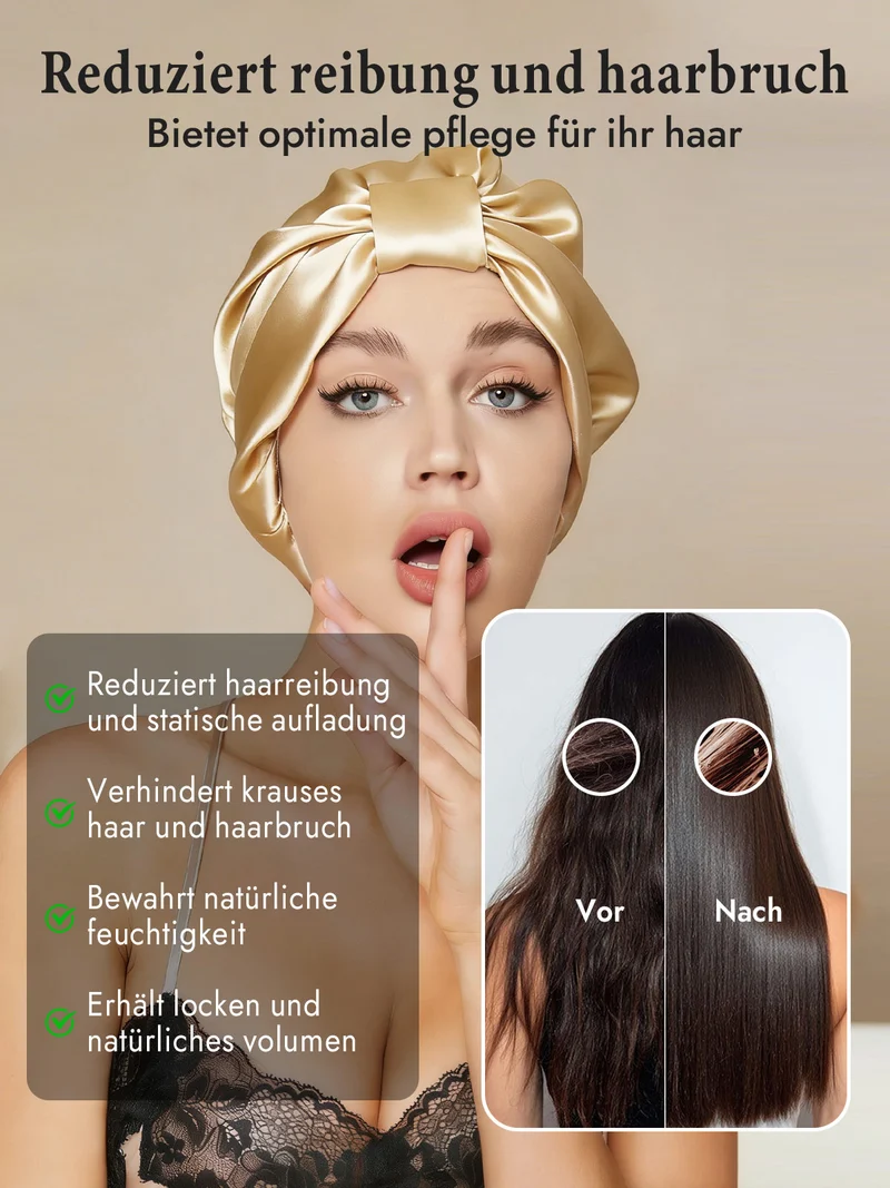 100% Maulbeerseide Nacht-Turban-Schlafhaube