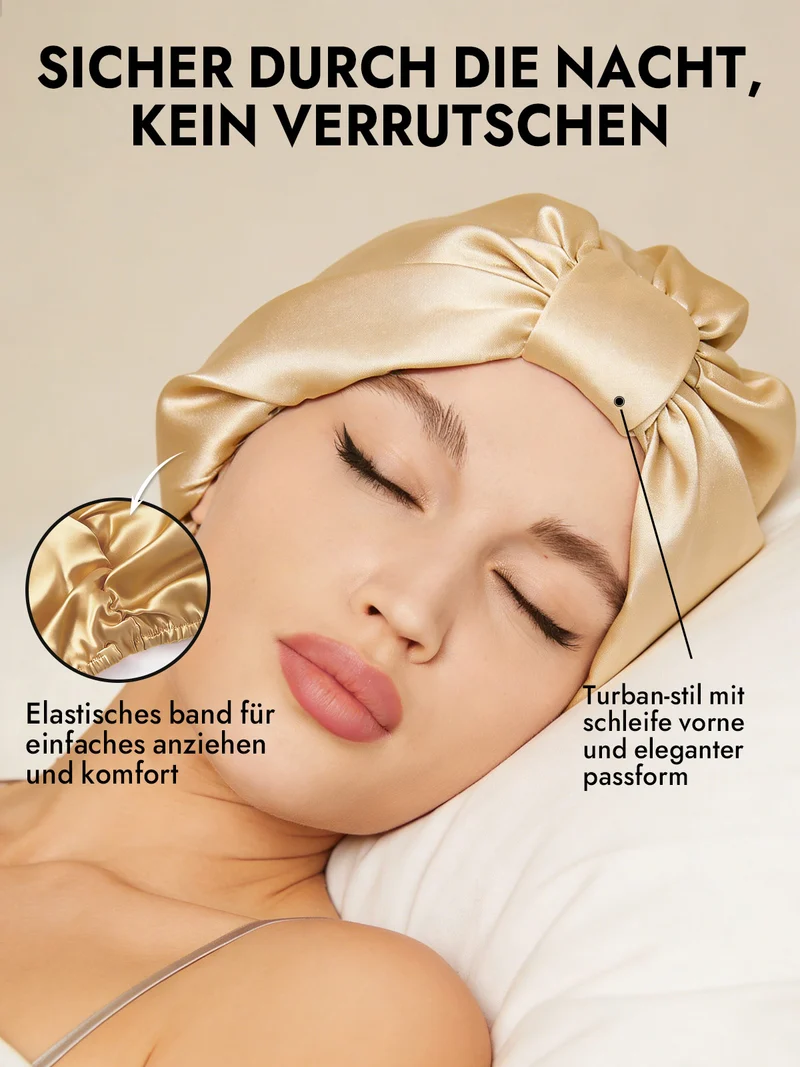 100% Maulbeerseide Nacht-Turban-Schlafhaube