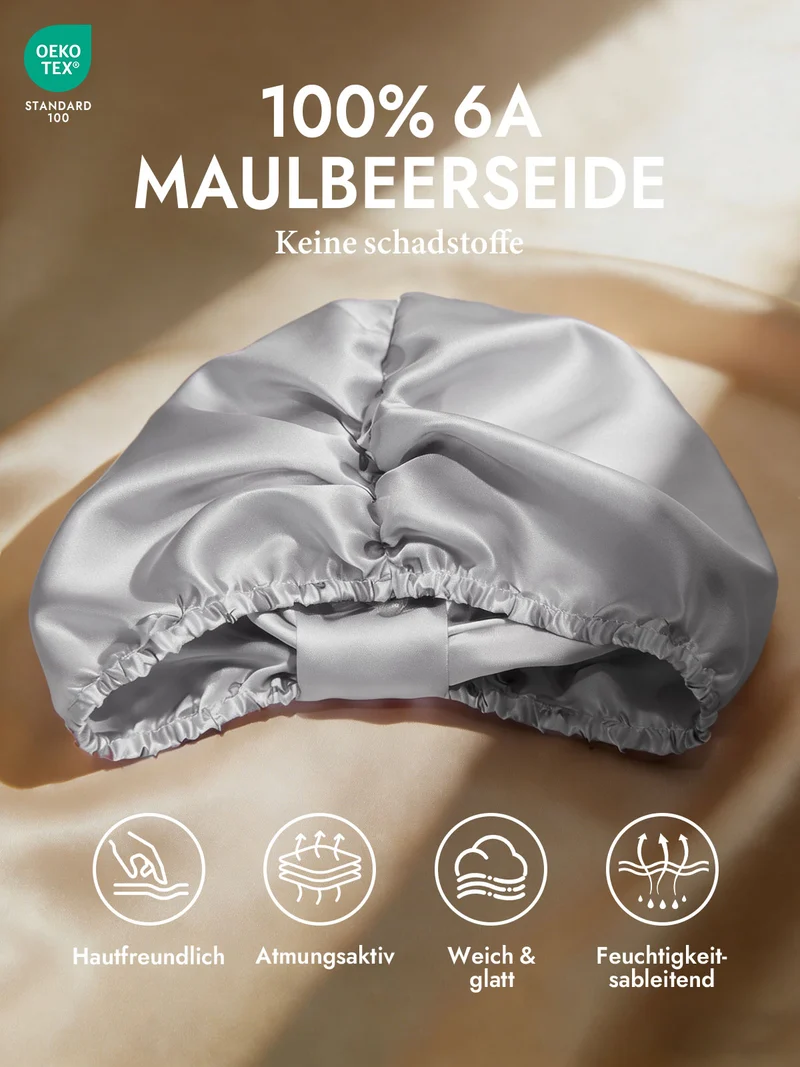 100% Maulbeerseide Nacht-Turban-Schlafhaube