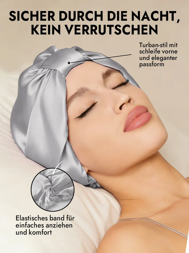 100% Maulbeerseide Nacht-Turban-Schlafhaube