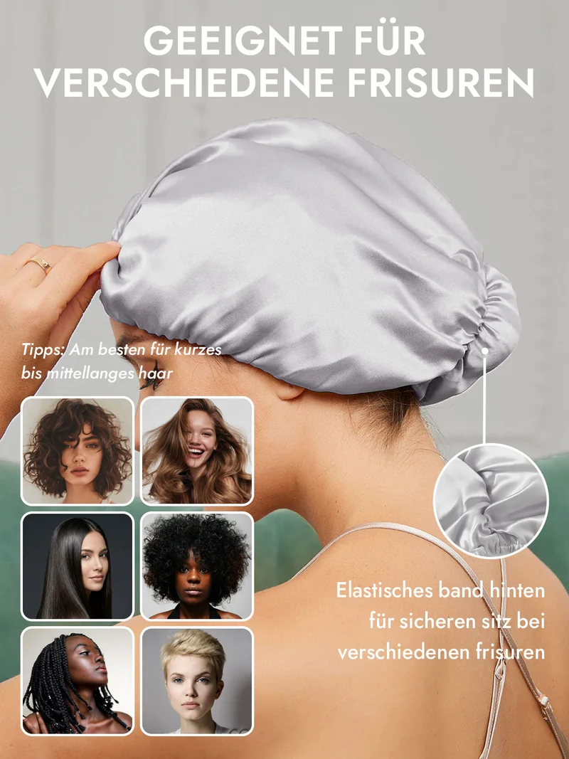 100% Maulbeerseide Nacht-Turban-Schlafhaube