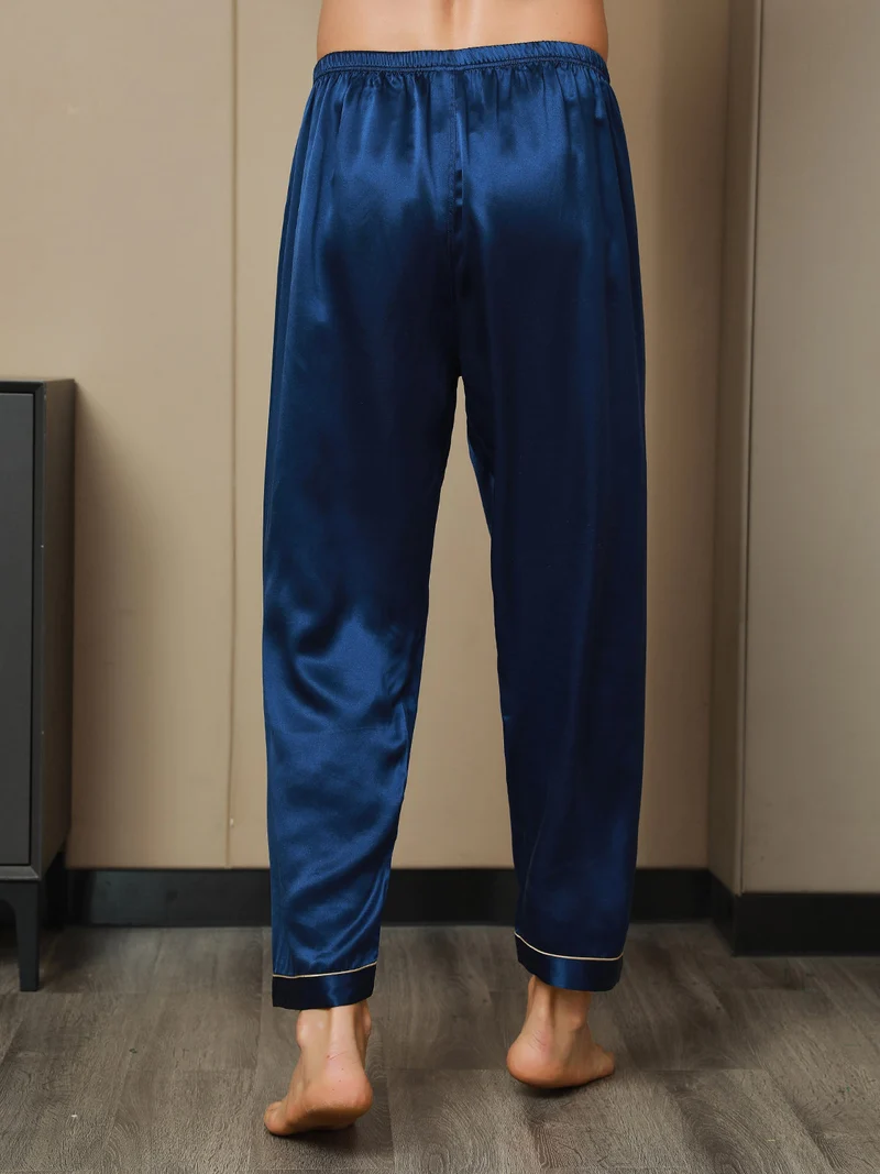 100% Maulbeerseide Herren-Pyjamahose mit Elastikbund