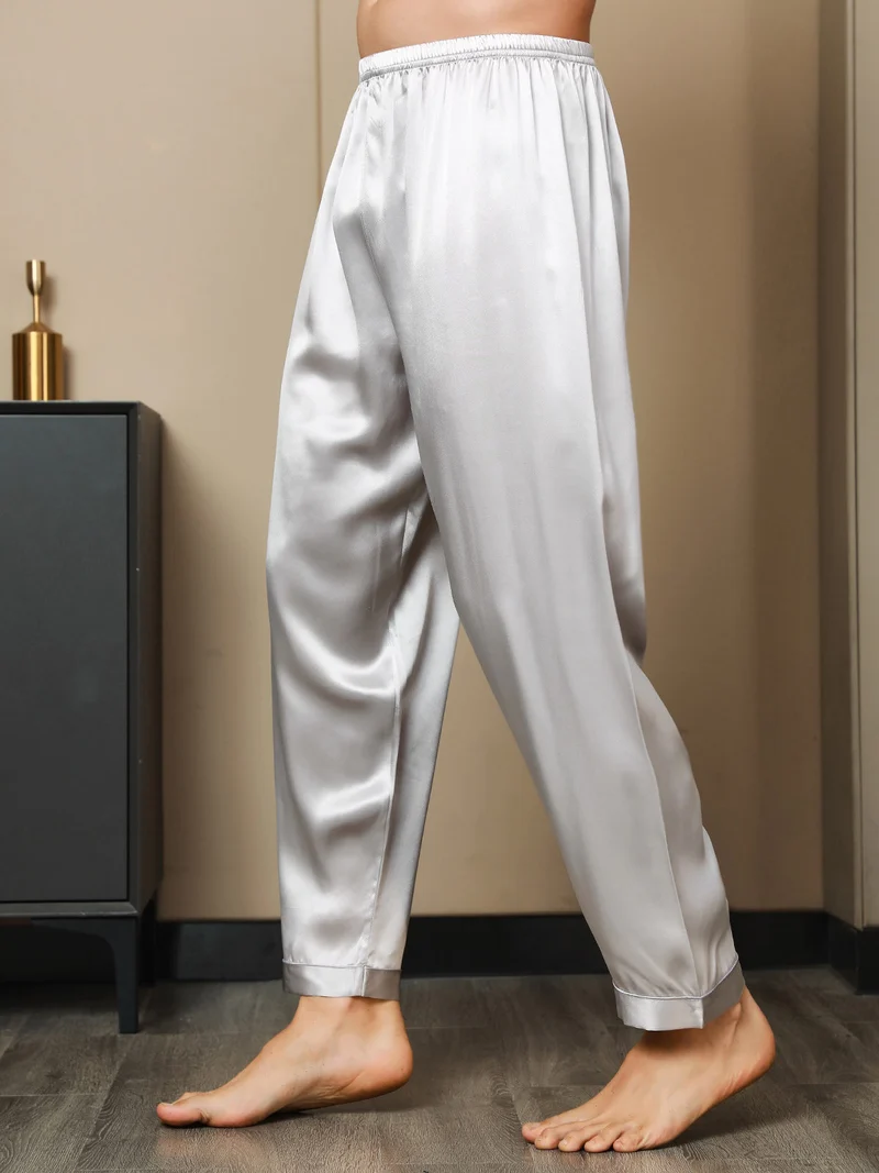 100% Maulbeerseide Herren-Pyjamahose mit Elastikbund