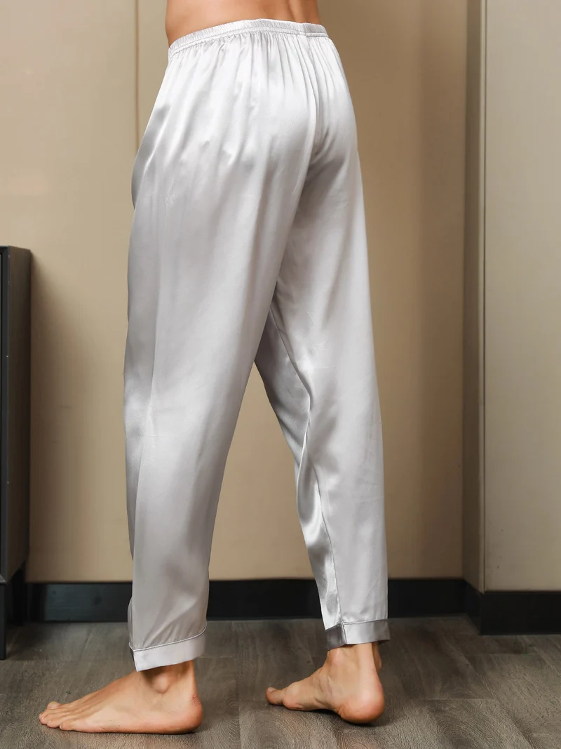 100% Maulbeerseide Herren-Pyjamahose mit Elastikbund