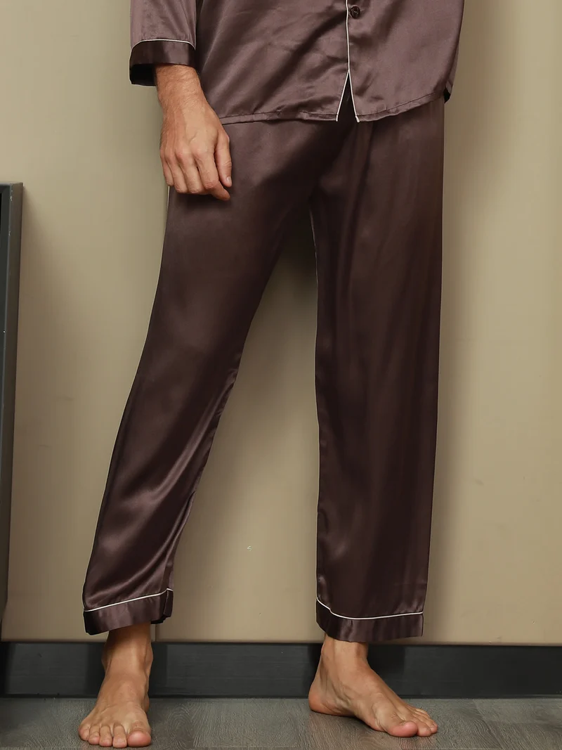 100% Maulbeerseide Herren-Pyjamahose mit Elastikbund