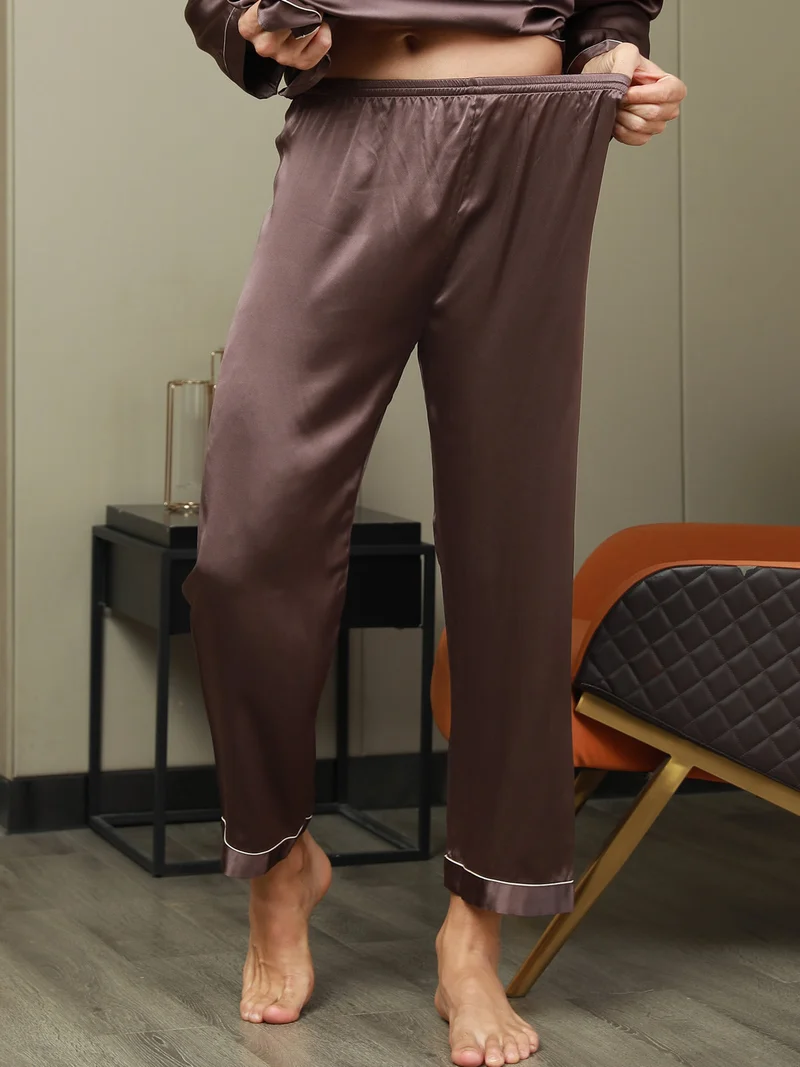 100% Maulbeerseide Herren-Pyjamahose mit Elastikbund