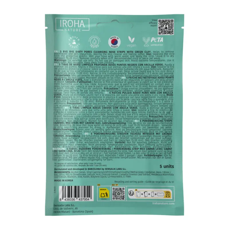 IROHA NATURE BYE BYE Dirty Pores Nose Strips – Deep Cleansing (5 pcs)