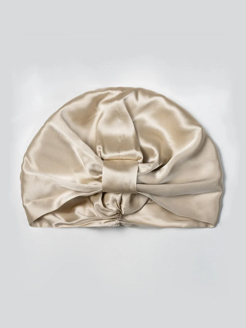 Reine Seide Doppelschicht Nacht Turban Seidenhaube