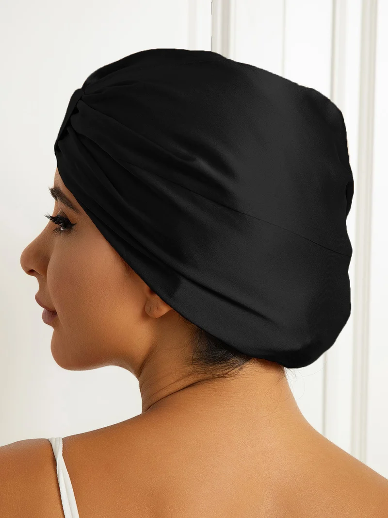 Reine Seide Doppelschicht Nacht Turban Seidenhaube