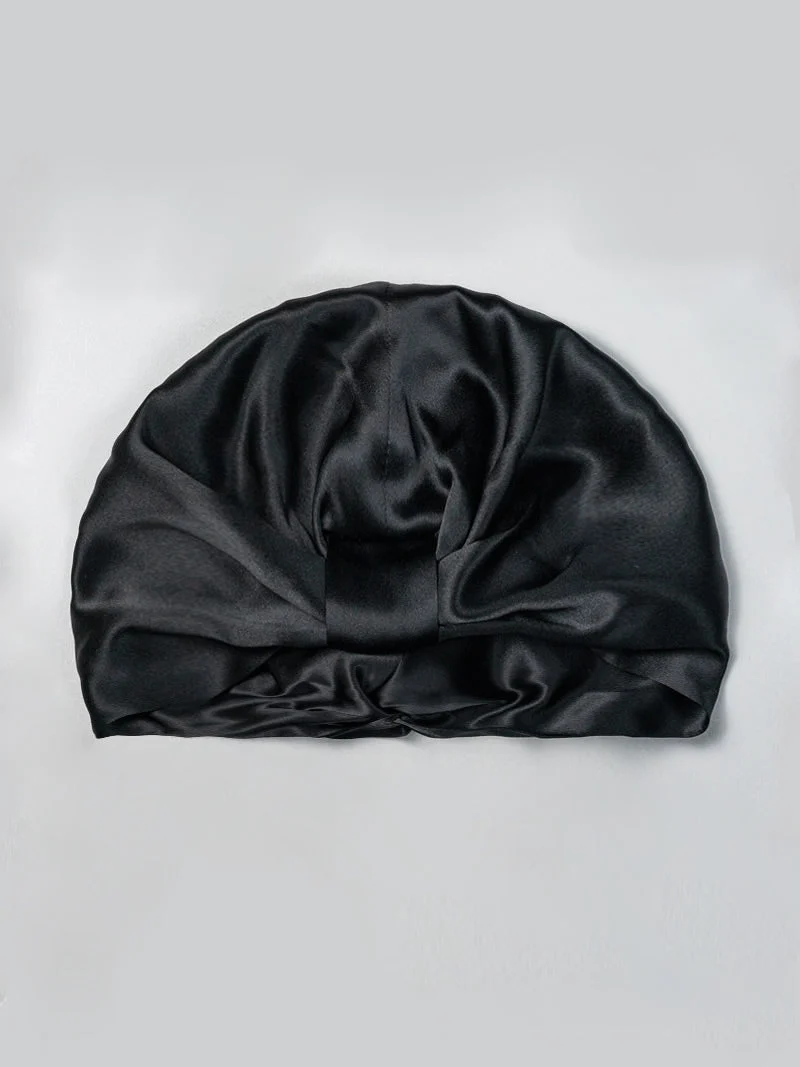 Reine Seide Doppelschicht Nacht Turban Seidenhaube