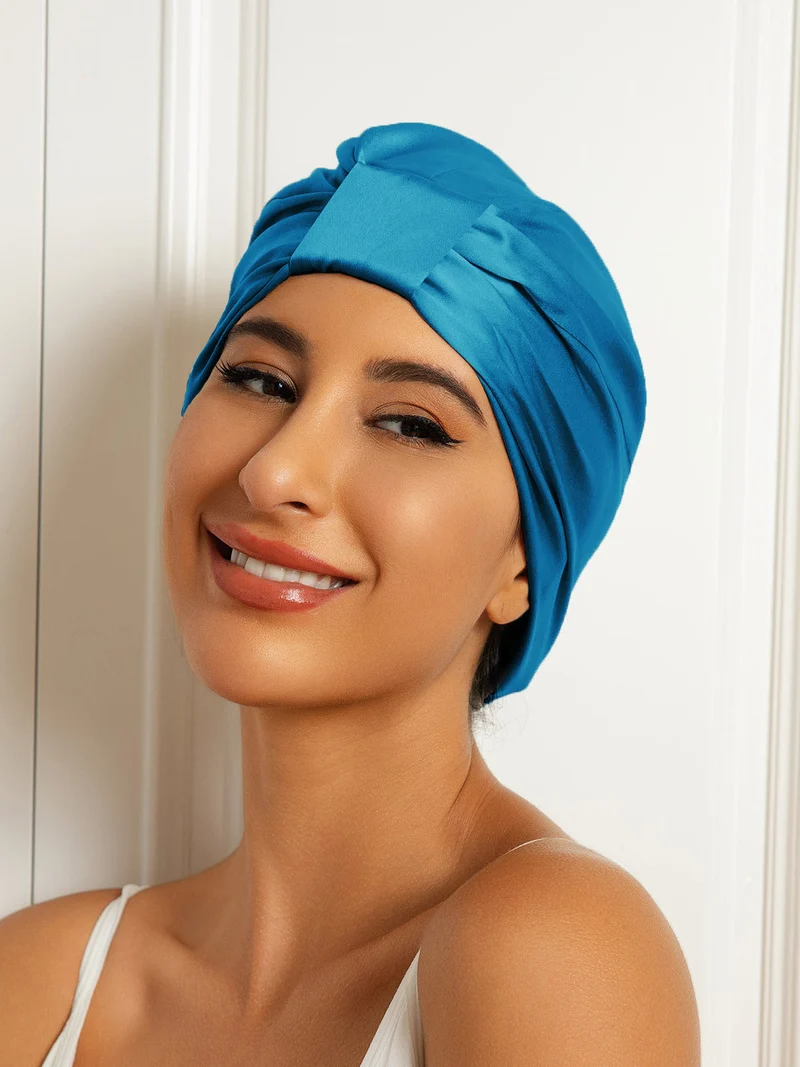 Reine Seide Doppelschicht Nacht Turban Seidenhaube