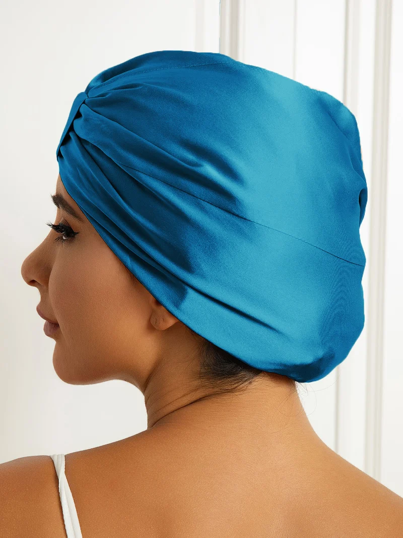 Reine Seide Doppelschicht Nacht Turban Seidenhaube