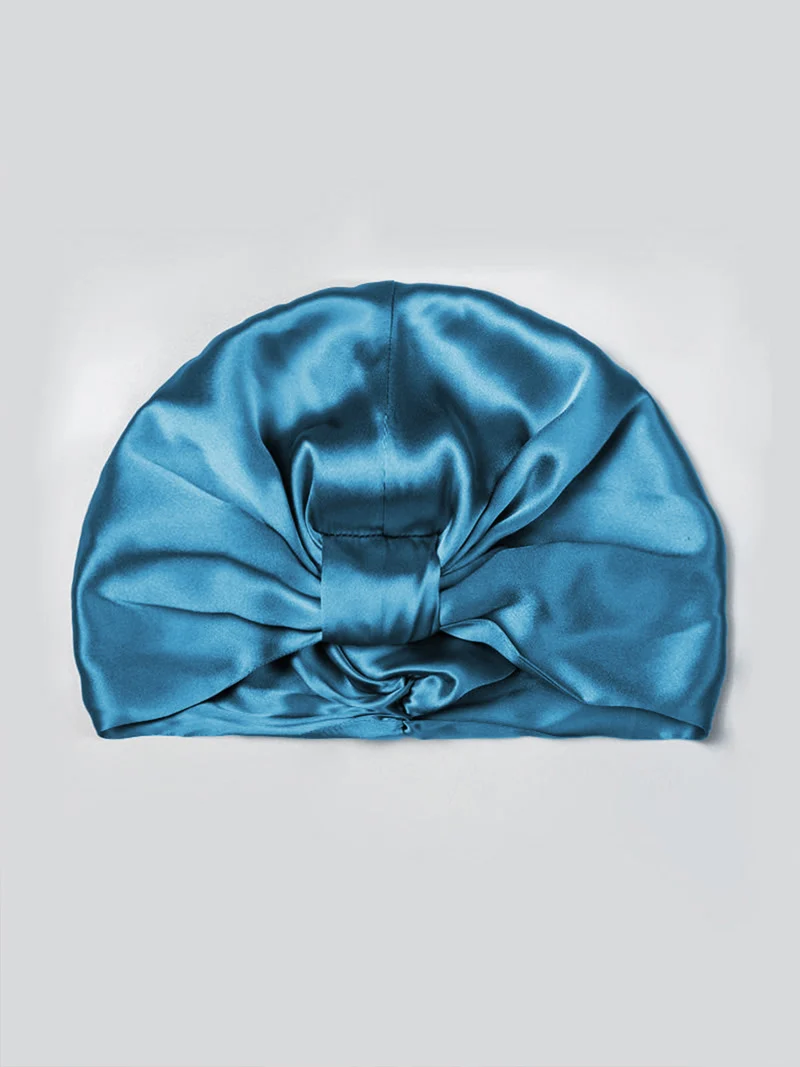 Reine Seide Doppelschicht Nacht Turban Seidenhaube